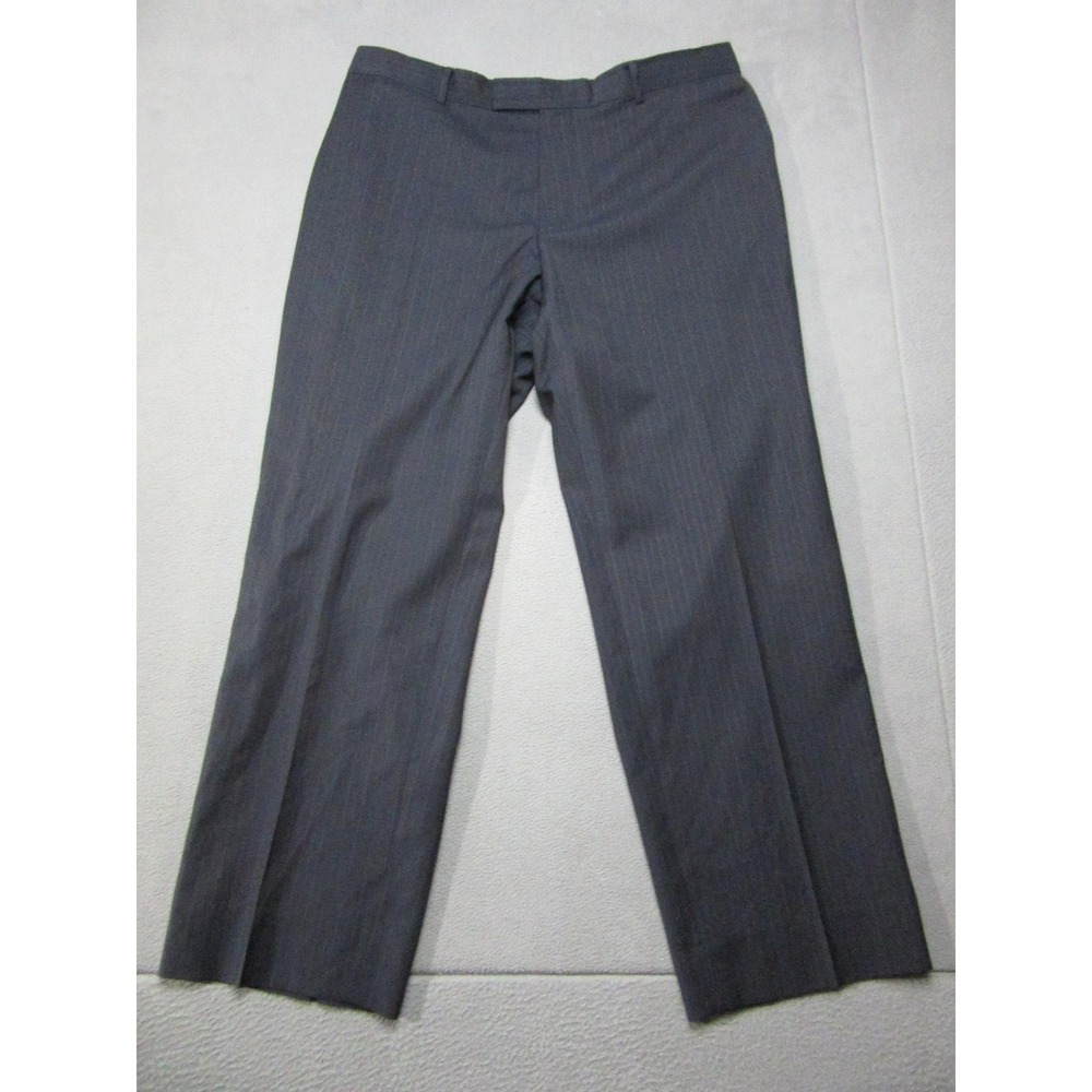 Hugo Boss Dress Pants Mens 37x31 Gray Excellent Pinstripe Scorsese Flat Front